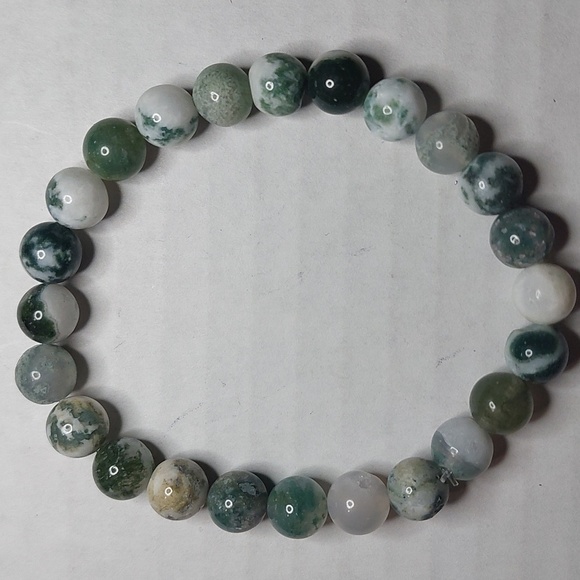 Tree Agate stone pendant and Tree Agate stone 8mm bead bracelet bundle #1 - Picture 3 of 7